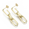 Brass Dangle Stud Earrings EJEW-S201-225G-NF-2
