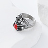 Halloween 304 Stainless Steel Rhinestone Finger Rings GJ8747-4-3