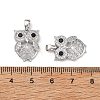 Brass Micro Pave Black Cubic Zirconia Pendants CU-L277-10P-3