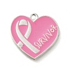 Breast Cancer Pink Awareness Ribbon Theme Alloy Enamel Pendants ENAM-C026-01F-S-1