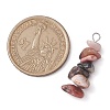 Gradient Color Natural Rose Quartz & Natural Rhodonite & Natural Pink Opal Chip Beaded Pendants PALLOY-JF02791-04-2