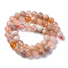 Natural Cherry Blossom Agate Beads Strands G-B130-8mm-02-3