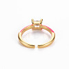 Brass Enamel Cuff Rings RJEW-T016-32A-NF-2