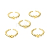 Clear Cubic Zirconia Initial Letter Open Cuff Ring RJEW-H120-09G-W-4
