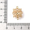 Brass Pave Clear Cubic Zirconia Connector Charms KK-G503-29G-3