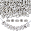 Handmade Polymer Clay Rhinestone European Large Hole Beads with Silver Color Plated Brass Cores FPDL-PA0001-02A-1