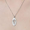 201 Stainless Steel Hollow Sunflower Pendant Necklace NJEW-OY002-26-1