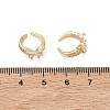 C-Shaped with Butterfly Brass Micro Pave Clear Cubic Zirconia Cuff Earrings EJEW-L316-01G-10-5