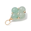 Natural Mixed Gemstone Round Copper Wire Wrapped Pendants PALLOY-JF03047-5