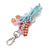 Bouquet Glass Seed Beaded Pendant Decoration HJEW-JM02561-03-4