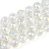 Electroplate Transparent Glass Round Beads Strands EGLA-T029-8mm-12T-17-1
