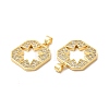 Rack Plating Brass Micro Pave  Cubic Zirconia Pendants KK-B068-34G-3