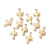 Ion Plating(IP) 304 Stainless Steel Tiny Cross Charms X-STAS-E104-34G-2
