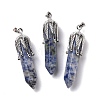 Natural Blue Spot Jasper Big Pointed Pendants G-E059-03AS-01-1