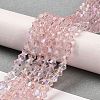Transparent Electroplate Glass Beads Strands GLAA-F029-4mm-D26-4