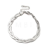 Non-Tarnish 304 Stainless Steel Interlocking Herringbone Chain Bracelet for Men Women BJEW-H554-01P-1