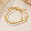 3Pcs Imitation Pearl Beaded Stretch Bracelets Sets for Women AM8486-4-2