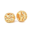 Brass Micro Pave Clear Cubic Zirconia European Beads KK-C142-12C-G-2