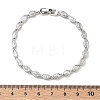 Horse Eye Brass Micro Pave Clear Cubic Zirconia Link Chain Bracelets for Women BJEW-C156-07B-P-5