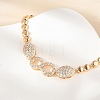 Brass Micro Pave Cubic Zirconia Chain Bracelets KK-R217-45G-3