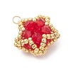 Glass Seed Beaded Star Pendants PALLOY-MZ01083-01-2