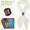 2Pcs 2 Colors Leather & Alloy & Synthetic Turquoise Scarf Clips AJEW-CL0005-24A-6