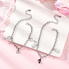 2Pcs 304 Stainless Steel Charm Bracelets BJEW-JB12823-5
