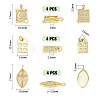12Pcs 3 Style Eco-Friendly Brass Pendants KK-FH0005-20-2