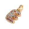 Brass Micro Pave Cubic Zirconia Pendants KK-C076-29E-G02-2