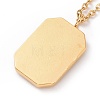 Ion Plating(IP) 304 Stainless Steel Rectangle with Hand Pendant Necklace for Women NJEW-E014-07G-4
