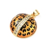 Brass Micro Pave Clear Cubic Zirconia Pendants KK-A303-17A-G-2