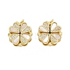Brass Micro Pave Clear Cubic Zirconia and Natural Shell Connector Charms SH-CBA3723-01G-1