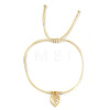 Adjustable Beach Stainless Steel Hollow Leaf Charm Nylon Cord Braided Bracelets RE5461-5-1