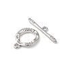 Brass Micro Pave Clear Cubic Zirconia Toggle Clasps KK-P234-81P-3