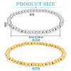 4Pcs 2 Colors 201 Stainless Steel Round Beaded Stretch Bracelets Set for Men Women BJEW-BC0001-15A-2