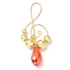 Electroplated Synthetic Non-magnetic Hematite & Teardrop Glass Big Pendants PALLOY-JF02961-2