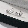 Brass Clear Cubic Zirconia Stud Earrings EJEW-Q014-11P-1