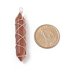 Natural & Synthetic Mixed Stone Double Terminal Pointed Pendants PALLOY-JF01808-3