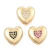 Brass Micro Pave Cubic Zirconia Slide Charms ZIRC-I068-07G-1