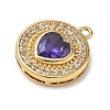Brass Micro Pave Cubic Zirconia Pendants KK-CBA74BF-12G-01-3