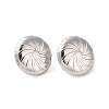 Flat Round 304 Stainless Steel Stud Earrings for Women EJEW-L272-001P-1
