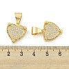 Brass Micro Pave Clear Cubic Zirconia Pendants ZIRC-P115-07C-G-3