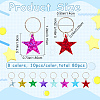 80Pcs 8 Colors Plastic Sequins Star Hair Braid Pendant KY-CP0001-02-2