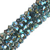 Electroplate Transparent Glass Beads Strands EGLA-Q026-016-4