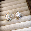 Alloy & Plastic Pearl Stud Earrings WGEC7EA-02-1