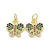 Brass Micro Pave Colorful Cubic Zirconia Charms KK-E068-VF096-2