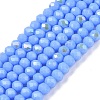 Electroplate Opaque Solid Color Glass Beads Strands EGLA-A044-P2mm-L17-1