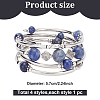 4Pcs 4 Style Natural Mixed Gemstone Round Beaded Wrap Bracelet Set BJEW-AN0001-35-2