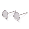 Non-Tarnish 304 Stainless Steel Stud Earring Settings STAS-J032-13-4