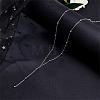 Rhodium Plated 925 Sterling Silver Y Chain Necklace for Women 18K Gold Plated Round Beads Long Dainty Y-Shaped Necklace Jewelry Gift for Women JN1095A-4